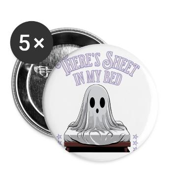Halloween Sheet In Bed Funny Saying - Buttons large 2.2''/56 mm (5-pack) - white - Front
