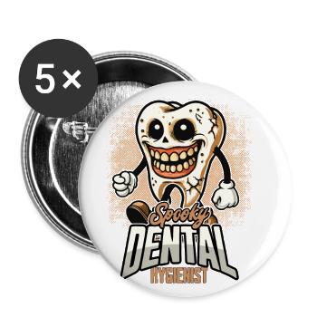 Bad Teeth Creepy Dental Care Costume - Buttons large 2.2''/56 mm (5-pack) - white - Front