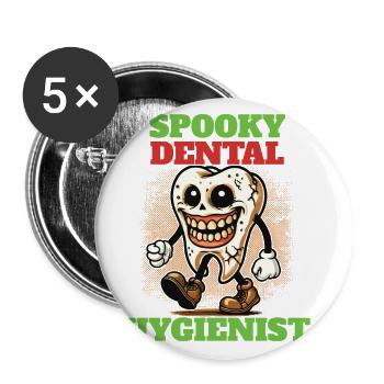 Spooky Dental Hygienist Halloween Adventure - Buttons large 2.2''/56 mm (5-pack) - white - Front