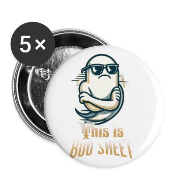 Funny Halloween Ghost With Boo Sheet Text - Buttons large 2.2''/56 mm (5-pack) - white - Front