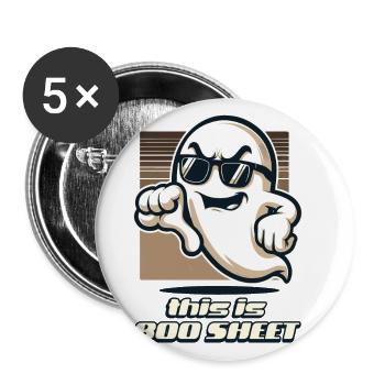 Funny Halloween Ghost This Is Boo Sheet - Buttons large 2.2''/56 mm (5-pack) - white - Front