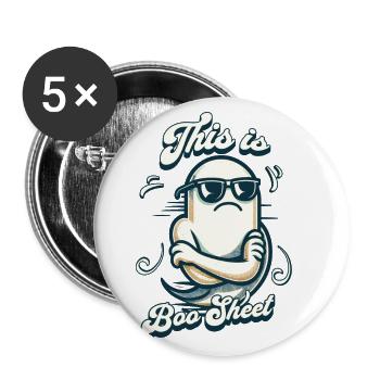 Funny Halloween Boo Sheet Ghost - Buttons large 2.2''/56 mm (5-pack) - white - Front