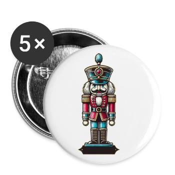 Christmas Nutcracker Retro Style - Buttons large 2.2''/56 mm (5-pack) - white - Front