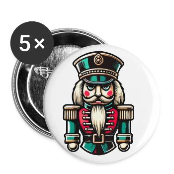 Christmas Nutcracker Illustration - Buttons large 2.2''/56 mm (5-pack) - white - Front