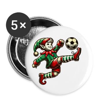 Soccer Playing Eleven With Ball - Buttons large 2.2''/56 mm (5-pack) - white - Front