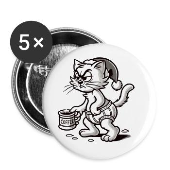 Christmas Coffee Lover - Buttons large 2.2''/56 mm (5-pack) - white - Front