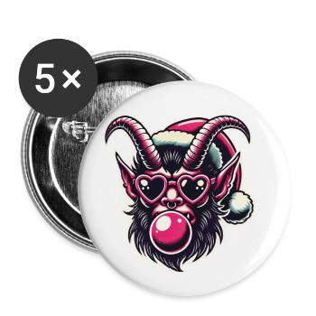 Weihnachten Krampus Lustige Sigma Male Style - Buttons groß 56 mm (5er Pack) - Weiß - Vorne
