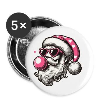 Cool Sigma Santa Christmas Joy - Buttons large 2.2''/56 mm (5-pack) - white - Front