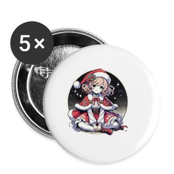 Ich Pausierte Mein Anime Für Weihnachten - Buttons groß 56 mm (5er Pack) - Weiß - Vorne