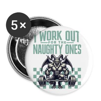 Krampus Workout For Bad Boys Christmas - Buttons large 2.2''/56 mm (5-pack) - white - Front