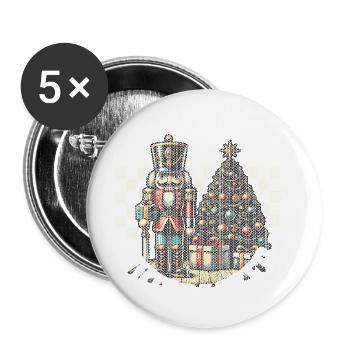 Son of a Nutcracker Christmas Humor - Buttons large 2.2''/56 mm (5-pack) - white - Front