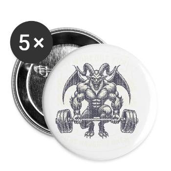 Krampus Trainiert Für Die Unartigen - Buttons groß 56 mm (5er Pack) - Weiß - Vorne