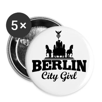 BERLIN CITY GIRL QUADRIGA - Buttons groß 56 mm (5er Pack) - Weiß - Vorne
