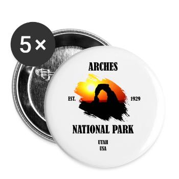 Arches National Park Utah USA Stone Arch Geology - Buttons large 2.2''/56 mm (5-pack) - white - Front