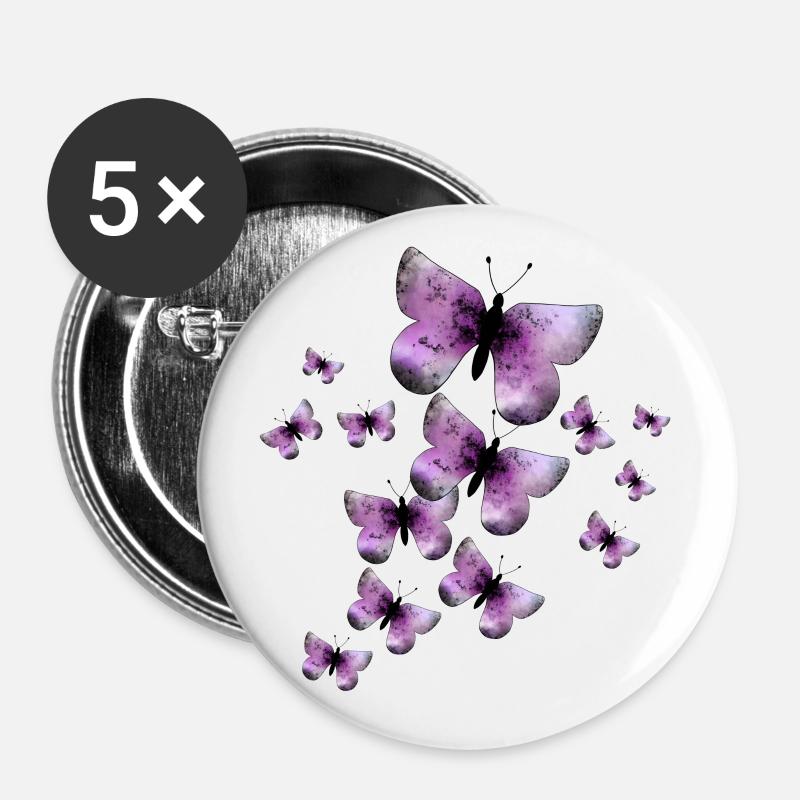 Butterflies - Buttons large 2.2''/56 mm (5-pack) - white