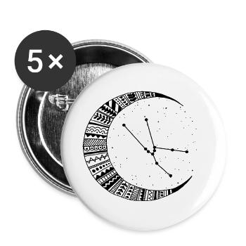 Signe du zodiaque taureau - Lot de 5 grands badges (56 mm) - blanc - Devant