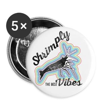 Shrimply the best vibes - Lot de 5 grands badges (56 mm) - blanc - Devant