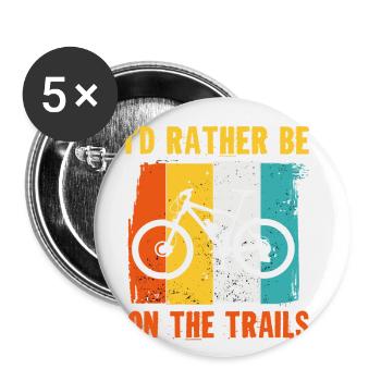 Biker-Bike-Cycling-Bicycle-Rider-Bike Ride - Lot de 5 grands badges (56 mm) - blanc - Devant