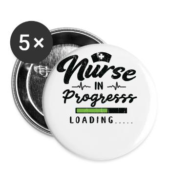 Krankenschwester In Bearbeitung Krankenschwester - Buttons groß 56 mm (5er Pack) - Weiß - Vorne