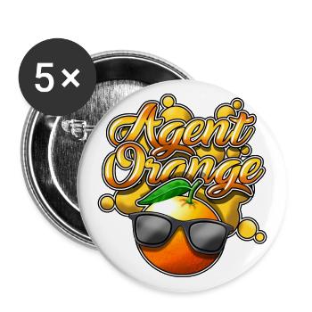 Agent Orange - Buttons groß 56 mm (5er Pack) - Weiß - Vorne