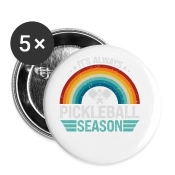 C’est toujours la saison de pickleball Sports Paddleball - Lot de 5 grands badges (56 mm) - blanc - Devant