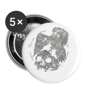 Gothic Skull Occult Costume | For - Buttons large 2.2''/56 mm (5-pack) - white - Front
