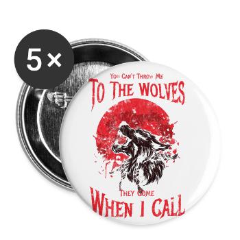 You Can't Blame Me On The Wolves for - Buttons large 2.2''/56 mm (5-pack) - white - Front