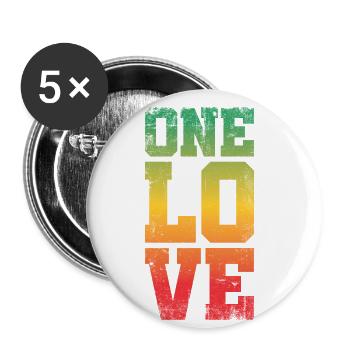 A Love Design For Reggae Rasta - Buttons large 2.2''/56 mm (5-pack) - white - Front