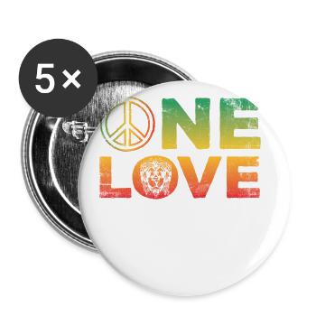 A Love Design For Reggae Rasta - Buttons large 2.2''/56 mm (5-pack) - white - Front
