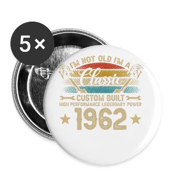 Ich Bin Nicht Alt, Ich Bin Ein Klassisches Custom - Buttons groß 56 mm (5er Pack) - Weiß - Vorne