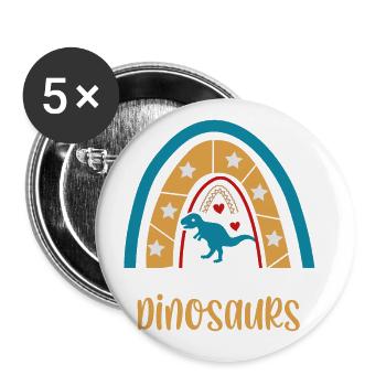 Just One Girl, le design de dinosaure pour Dino - Lot de 5 grands badges (56 mm) - blanc - Devant