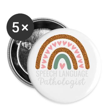 Speech pathologist design for language - Buttons large 2.2''/56 mm (5-pack) - white - Front