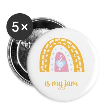 Teaching music is my jam design for - Buttons large 2.2''/56 mm (5-pack) - white - Front
