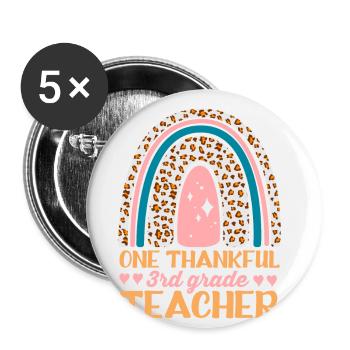 Un design d’enseignant reconnaissant pour la 3ème année - Lot de 5 grands badges (56 mm) - blanc - Devant