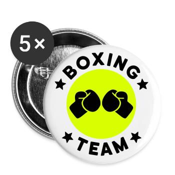 Boxing team (Boxhandschuhe, Kreis, Sterne) - Buttons groß 56 mm (5er Pack) - Weiß - Vorne