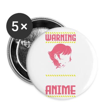Warnung Kann Spontan Anfangen Zu Sprechen - Buttons groß 56 mm (5er Pack) - Weiß - Vorne