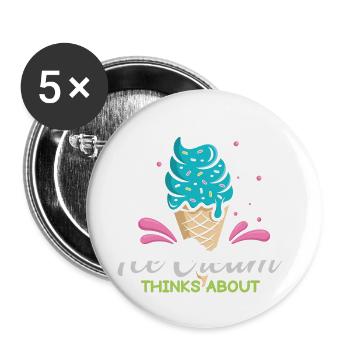 Je me demande si Ice Cream for Frozen et moi - Lot de 5 grands badges (56 mm) - blanc - Devant