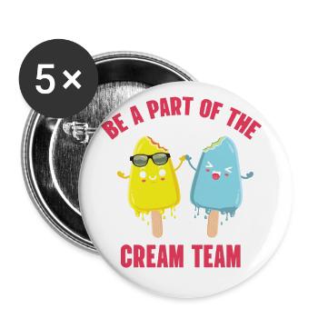 Faites partie de l’équipe Cream For Frozen - Lot de 5 grands badges (56 mm) - blanc - Devant