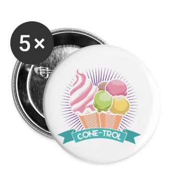 Verlust Von Cone-trol Für Gefrorenen Süßen Fan - Buttons groß 56 mm (5er Pack) - Weiß - Vorne