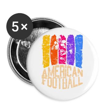 Football américain Couleur Running Back - Lot de 5 grands badges (56 mm) - blanc - Devant