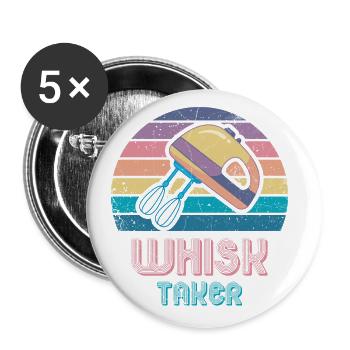 Whisk Carriers For Bakers Or Baking Fans - Buttons large 2.2''/56 mm (5-pack) - white - Front