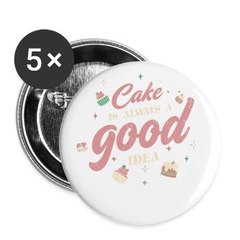Cake is always a good idea to the baker or - Buttons large 2.2''/56 mm (5-pack) - white - Front