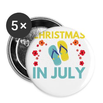Weihnachten Im Juli-design Für Christen Und Strand - Buttons groß 56 mm (5er Pack) - Weiß - Vorne