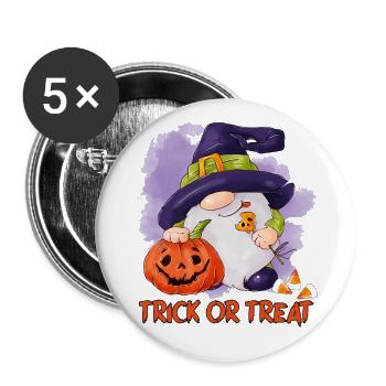 Halloween Elves - Buttons large 2.2''/56 mm (5-pack) - white - Front