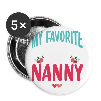 Meine Lieblings-cheerleaderin Nennt Mich Nanny For - Buttons groß 56 mm (5er Pack) - Weiß - Vorne