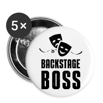 Theater Stage Backstage Boss Crew Stage Technician - Buttons large 2.2''/56 mm (5-pack) - white - Front