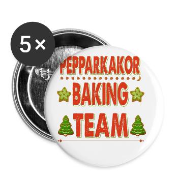 Pepparkakor Baking Team For Bakers Or Baking Fans - Buttons large 2.2''/56 mm (5-pack) - white - Front