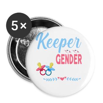 Hüter Des Geschlechts, Für Das Nanny Dich Liebt - Buttons groß 56 mm (5er Pack) - Weiß - Vorne