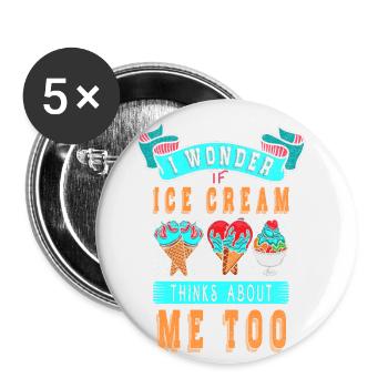 Je me demande si Ice Cream for Frozen et moi - Lot de 5 grands badges (56 mm) - blanc - Devant