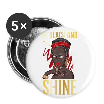 Be black and shine for the proud - Buttons large 2.2''/56 mm (5-pack) - white - Front